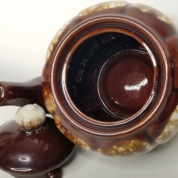 Japan Pottery Brown White Drip Glaze Teapot - Picture 10 of 14